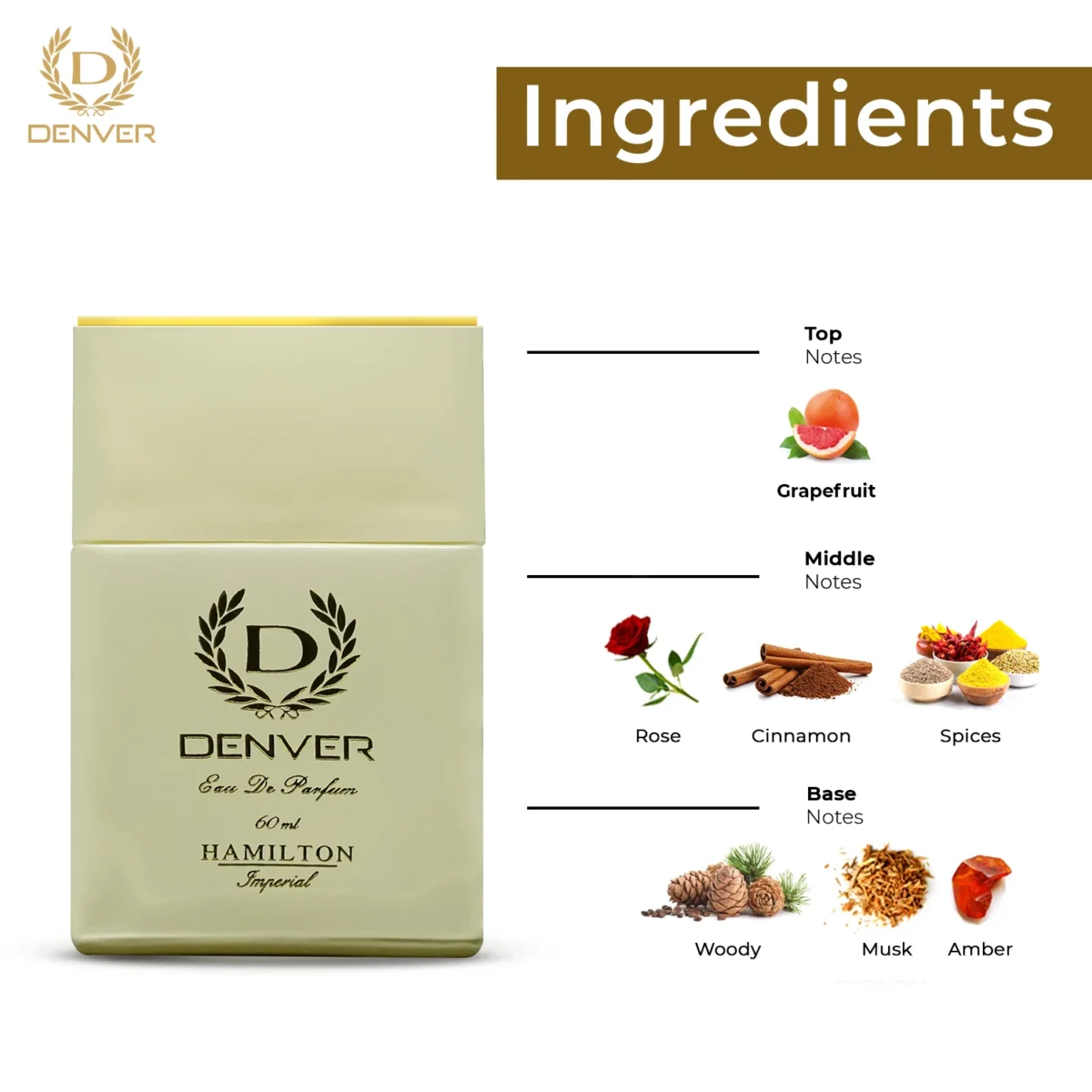 Denver Hamilton Imperial EDP Natural Spray,60ml - Image 3
