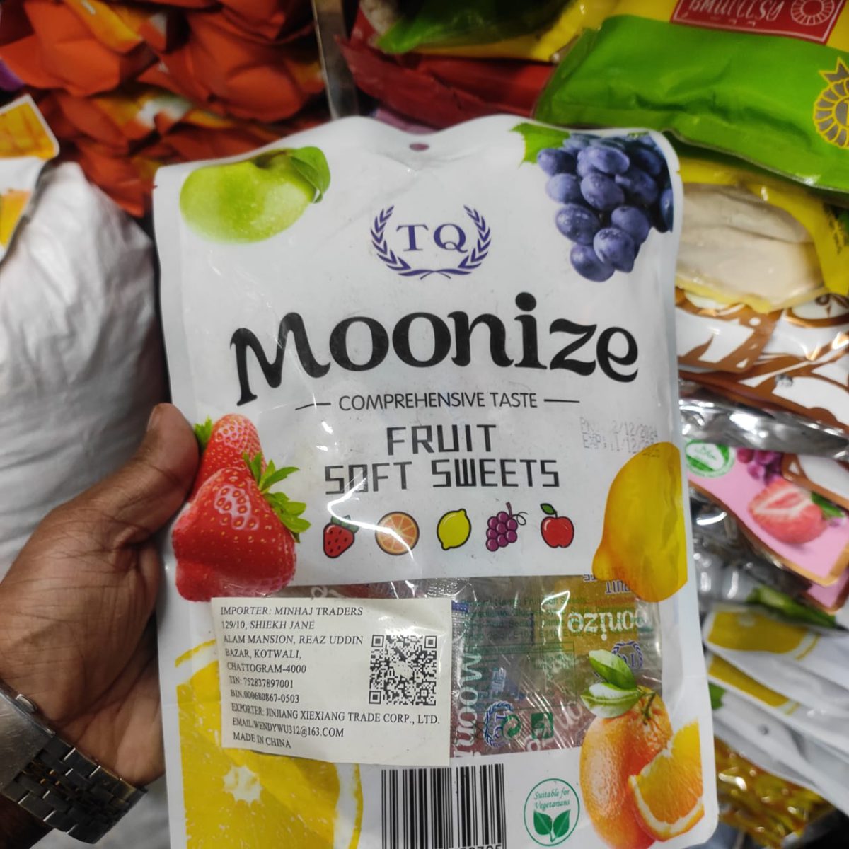 TQ Moonize Fruit Soft Sweets Chocolate 250gm - Image 5