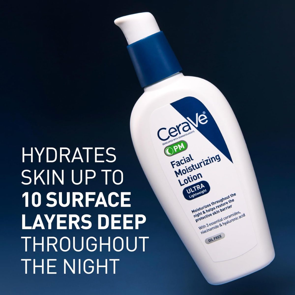 International USA Product CeraVe PM Facial Moisturizing Lotion For Normal To Dry Skin 89ml - Image 2